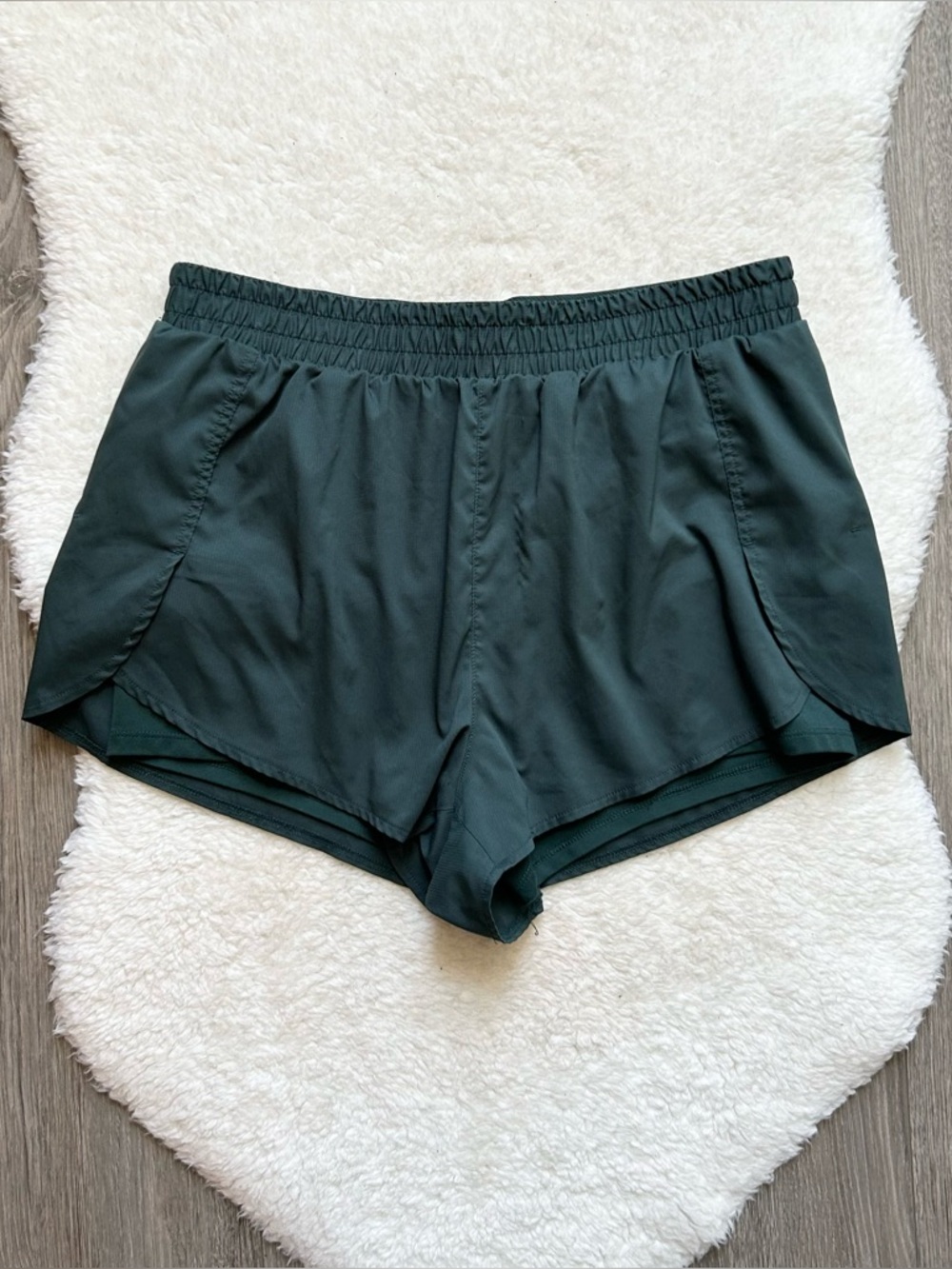 Girlfriend Collective Forrest Green Athletic Trail Shorts